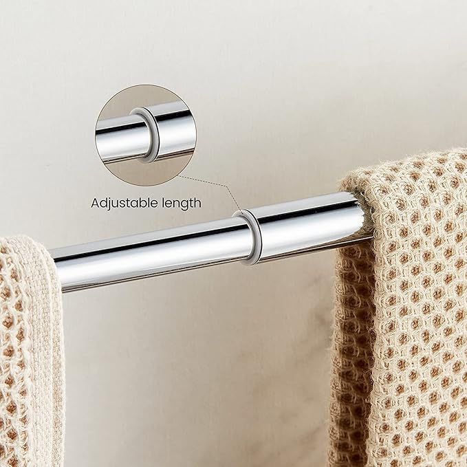 BATHSIR Crystal Towel Bar 24 Inch, Chrome Bathroom Towel Rack, Hand Towel Holder Wall Mounted