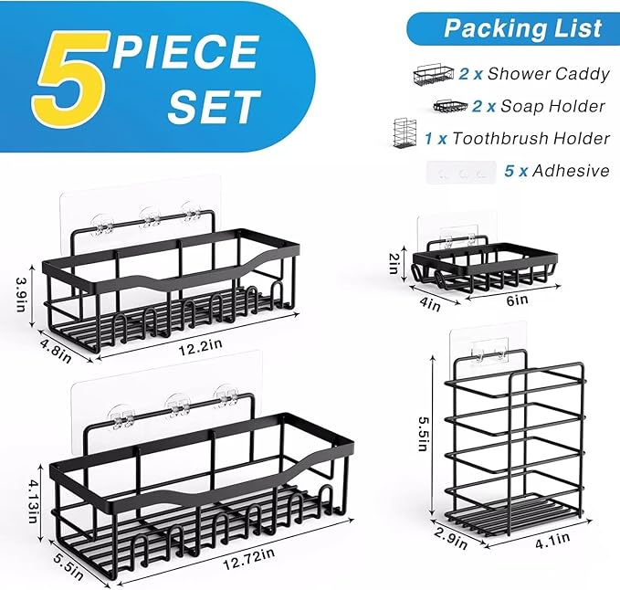 Caddy-Adhesive Bathroom Storage Organizer Wall Shelves Utility Rack Shelf Corner