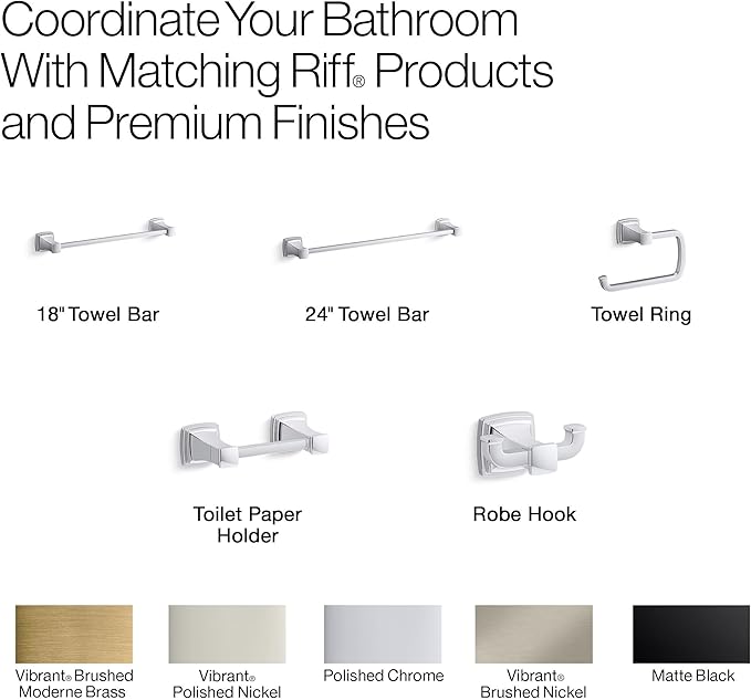 Kohler 27411-2MB Riff® Double Robe Hook, Vibrant Brushed Moderne Brass