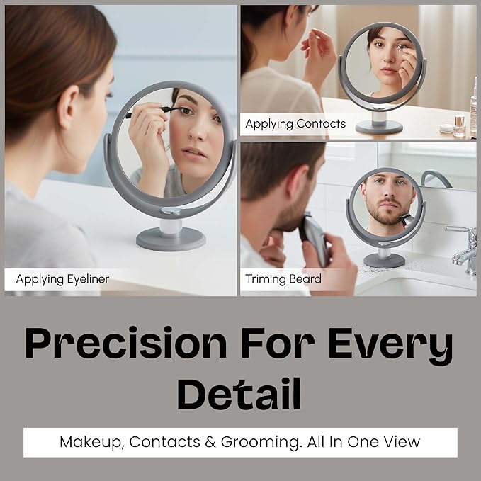 Danielle Creations Soft Touch Vanity Mirror x10 Magnifying - Grey