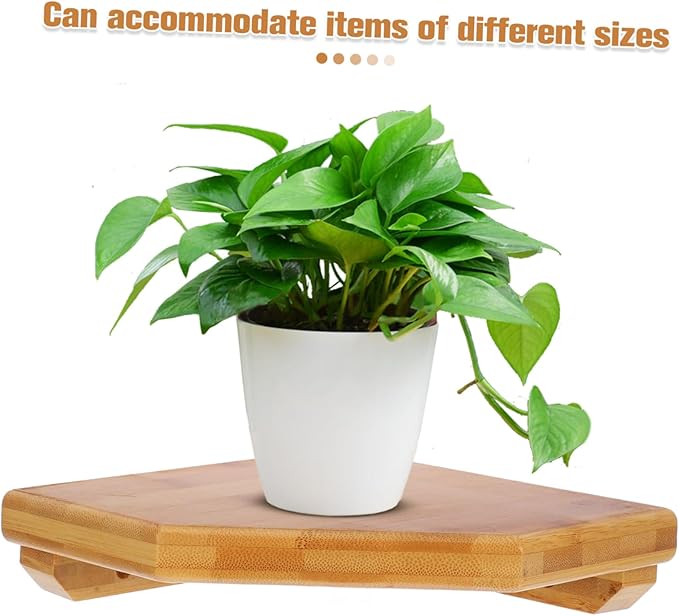 SOLUSTRE Floating Wall Shelf Wire Wooden Decorative Shelf for Bedroom Corner Storage Rack Space-Saving Design