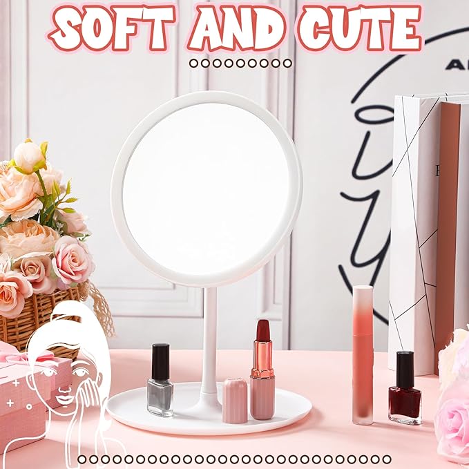 DoubleFill 6 Pcs Spa Party Mirrors Gifts Sleepover Party Favors Make up Table Mirror for Women Girls Mothers Day Accessory Sleepover Supplies Bridesmaid Gifts Slumber Birthday Favors(White)