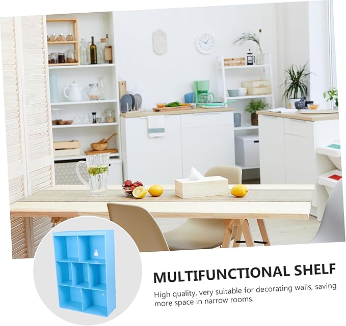 ORFOFE 1pc Wall-Mounted Storage Rack Adhesive Compartments Shelf for Bathroom Kitchen Living Room Material Nail Design for Cosmetics and Essentials
