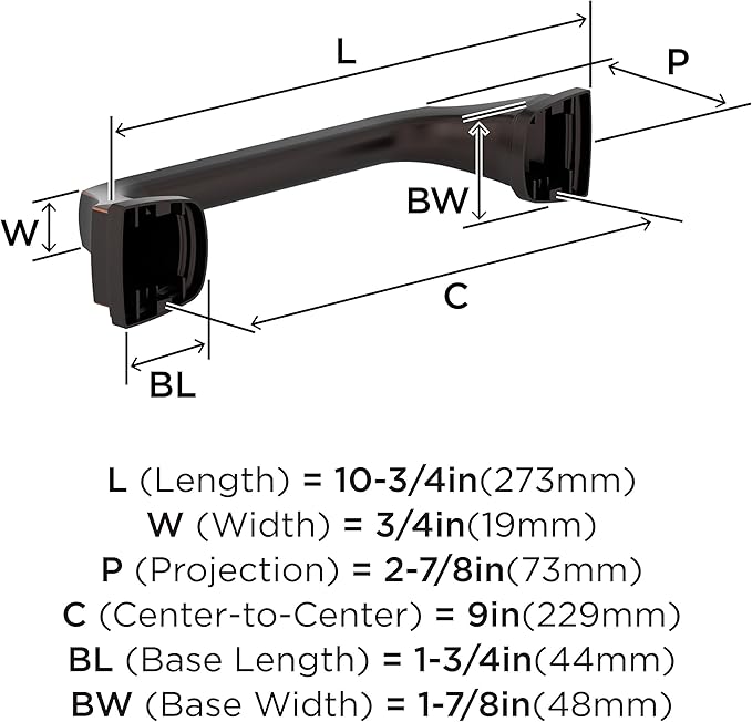 Amerock Revitalize Oil-Rubbed Bronze 9 inch (229mm) Towel Bar, BH36035ORB