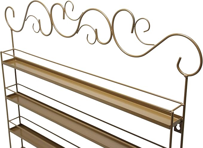 FixtureDisplays® Copper Metal Nail Polish Wall Mount Countertop Organizer Display Rack Essential Oil Rack 16034-COPPER