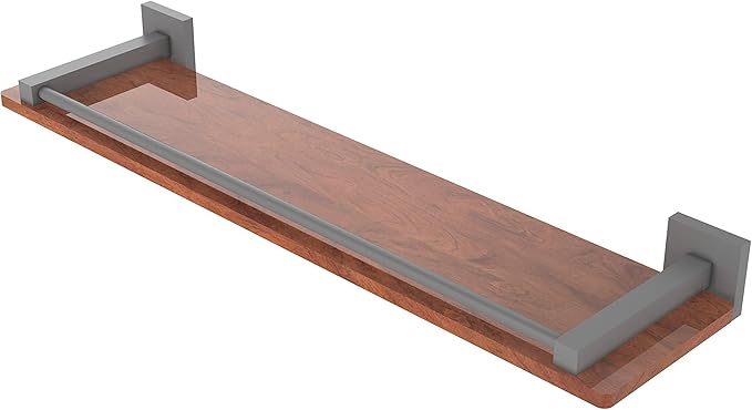 Allied Brass MT-1-22-GAL-IRW Montero Collection 22 Inch Solid IPE Ironwood Gallery Rail Wood Shelf, Matte Gray