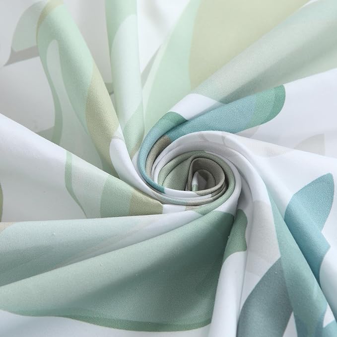 Extra Long Fabric Shower Curtain, Sage Green Plant Botanical Eucalyptus Leaves Print Shower Curtains for Bathroom, 72" W x 84" H