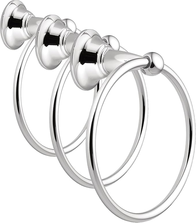 Moen DN6886CH Sage Inspirations Towel Ring, Chrome (Pack of 3)