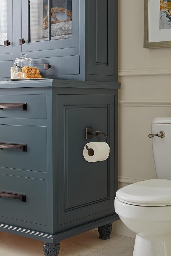 Amerock BH36071ORB | Oil Rubbed Bronze Single Post Toilet Paper Holder | 6-5/16 in. Length Toilet Tissue Holder | Appoint | Bath Tissue Holder | Bathroom Hardware | Bath Accessories