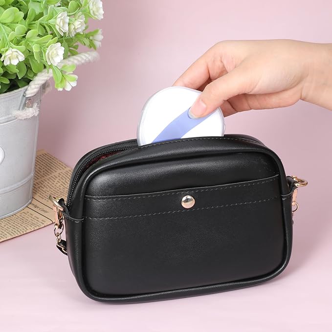 4 Pcs Cotton Round Holder, Square Powder Puff Cases Travel Cotton Round Conrainer Portable Cottons Rounds Dispenser for Women Girls Remover Cottons Ball Powder Puff Container Box