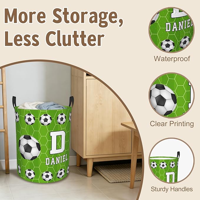 Custom Name Laundry Basket, Personalized Collapsible Laundry Hamper with Name for Bathroom Bedrooms, Customized Dirty Clothes Hamper Storage Basket Gifts for Kids Boys Girls Baby Men Women