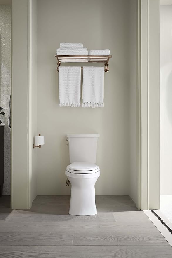 KOHLER 14381-CP Purist Hotelier Bathroom Towel Shelf, Wall-Mount Rack, Bathroom Towel Holder, Polished Chrome