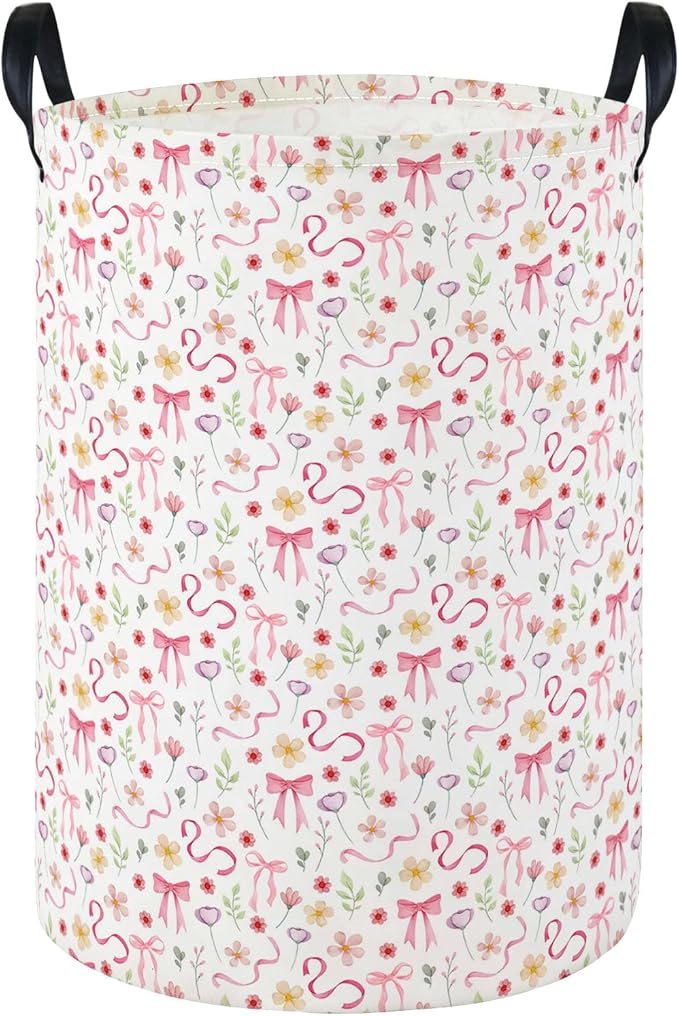 Laundry Hamper Baby Nursery Hamper Waterproof Foldable Kids Laundry Basket Kids Dirty Clothes Hampers Girl Room Decor for Home Gift Baskets(Bouquet)