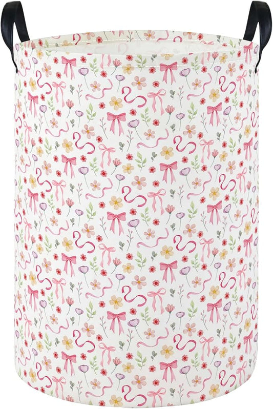 Laundry Hamper Baby Nursery Hamper Waterproof Foldable Kids Laundry Basket Kids Dirty Clothes Hampers Girl Room Decor for Home Gift Baskets(Bouquet)