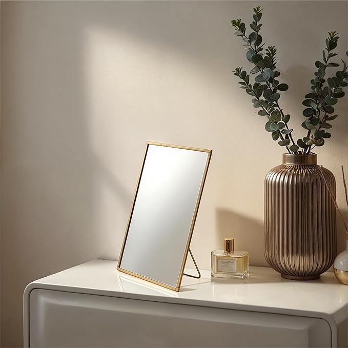 Creative Co-Op Rectangular Accent Standing Mirror, Brass