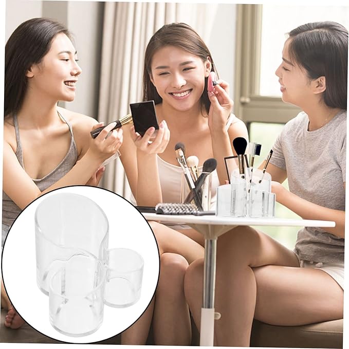 1pc Transparent Makeup Brush Holder Creative Cosmetic Tool Container Pen Storage Box for Eyeliner Lipstick and Office Supplies Organization