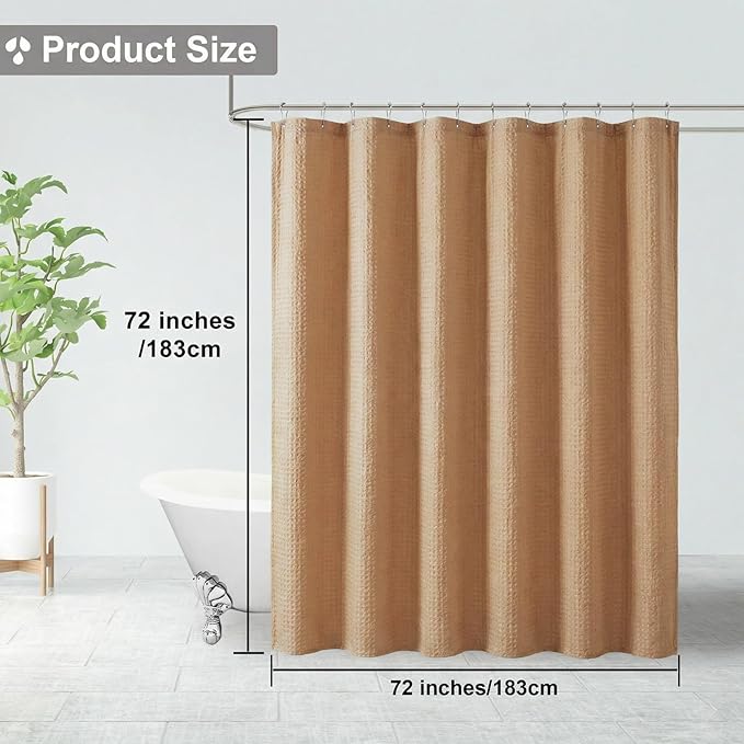OVZME Berry Cute Shower Curtain, Embossed Textured Fabric Shower Curtain for Bathroom - Soft Cloth & Hotel Spa Luxury, Water Repellent, Machine Washable Shower Curtain, 72X72, Coral