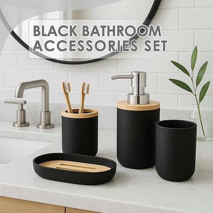 Geometric Checkered Grey Black Bathroom Decor and Accessories Set, Shower Curtain and Rug Set with Trash Can, Soap Dispenser, Soap Dish, Toothbrush Holder, Toothbrush Cup, Toilet Brush