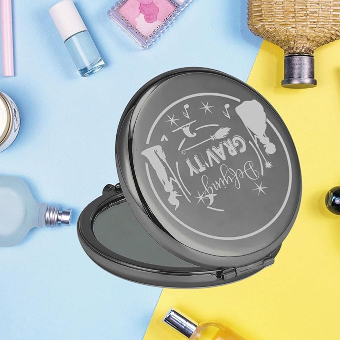 KEYCHIN Witch Pocket Mirror Elphaba and Glinda Fans Gifts Defying Gravity Witch Compact Makeup Mirror Broadway Elphaba and Glinda Witch Merch (Defying Gravity-Bl)
