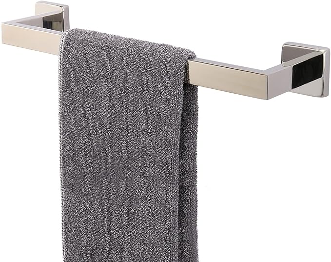 TocTen Bath Towel Rack - Square Base Thicken SUS304 Stainless Steel Towel Bar for Bathroom, Bathroom Accessories Towel Rod Heavy Duty Wall Mounted Towel Holder. (Chrome, 16)