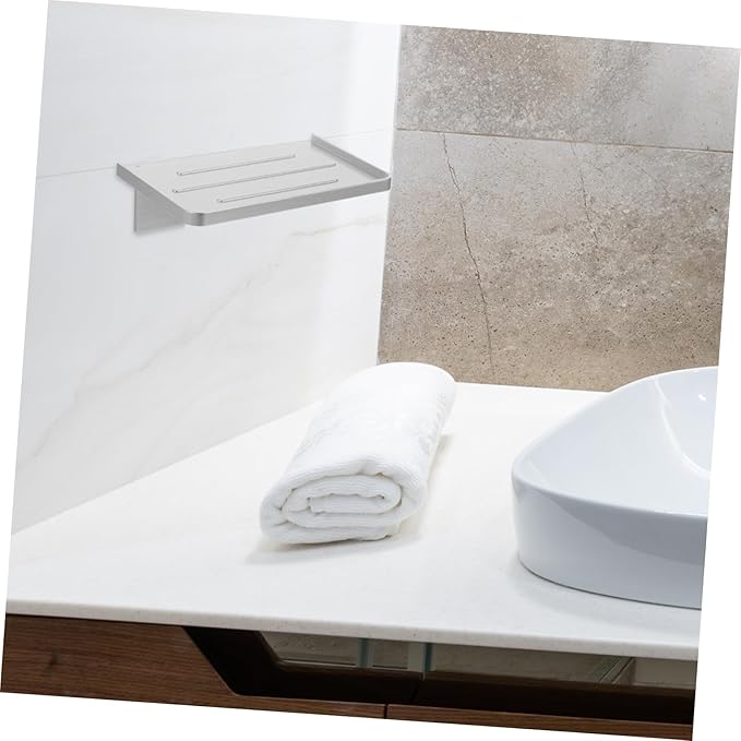 2pcs Wall Mounted Phone Holder Shelf for Bathroom Versatile Storage for Bathroom Essentials Construction Easy to Clean Modern Design Finish