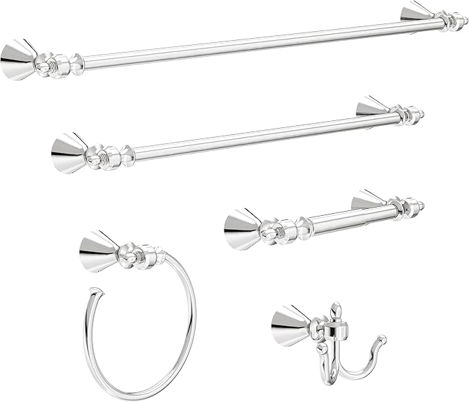 Delta Vessona (1-Pack) 24'' Towel Rack for Bathroom Polished Chrome Towel Bar for Bathroom Wall Towel Holder Rod Wall Mounted VES24-PC