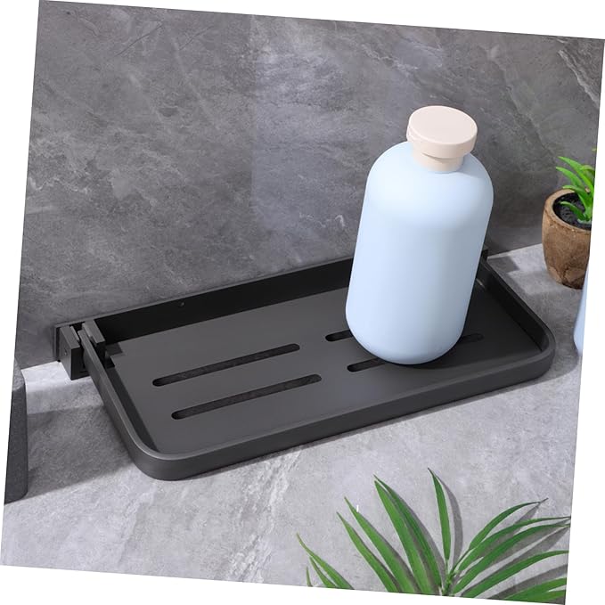 Foldable Wall Shelf Bathroom Storage Rack Easy Installation with Efficient Drainage Modern Design for Kitchen Laundry Room Organization