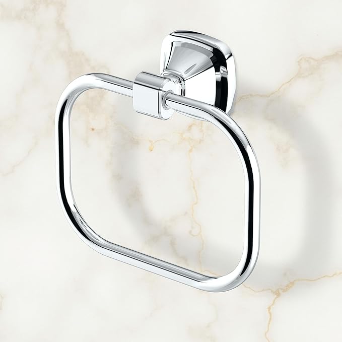 Gatco 5512 Beverly Towel Ring | Elegant Hand Towel Holder for Bathroom | Luxury Design, Heavy Duty Metal | Chrome Finish