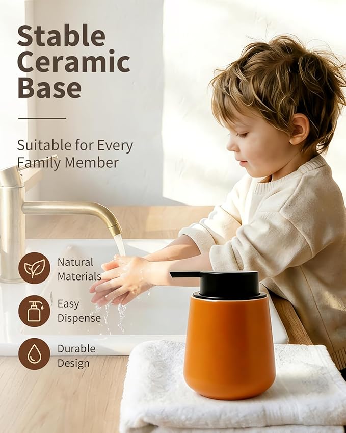BosilunLife Bathroom Accessories Set 3 pcs (Orange-Foam)