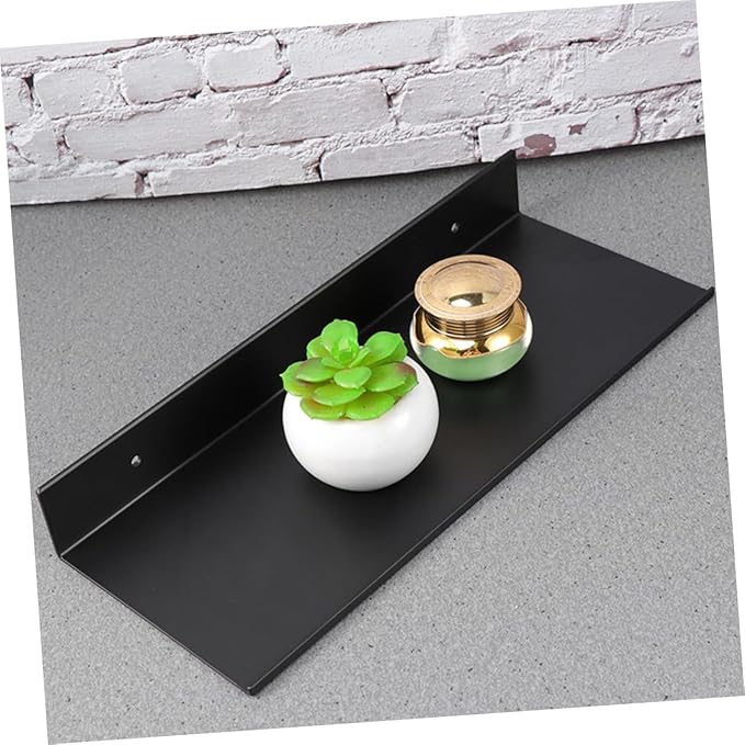 Alipis 2pcs Metal Floating Bathroom Shelf Wall-Mounted Storage Rack for Toiletries and Cosmetics Easy Installation Design for Organized Spaces