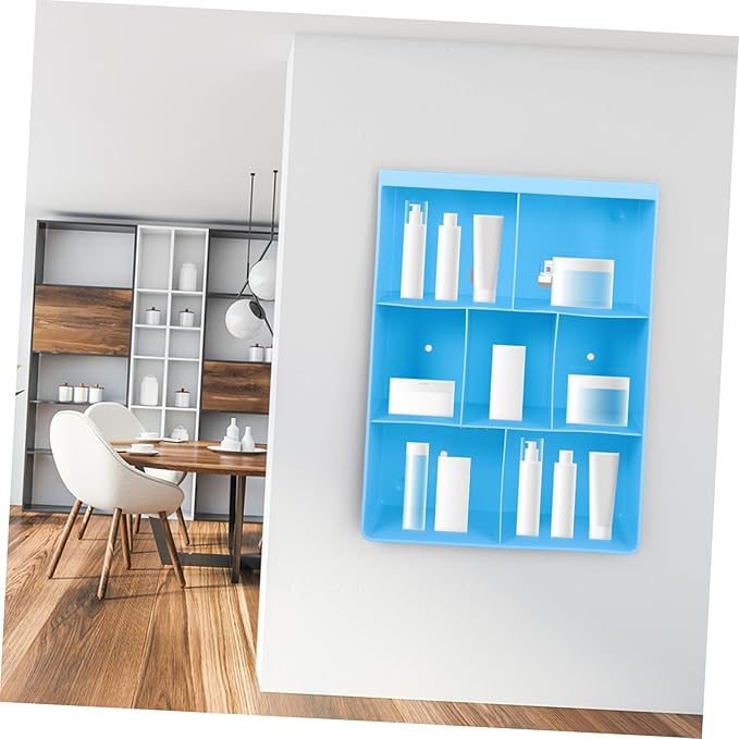 ORFOFE 1pc Wall-Mounted Storage Rack Adhesive Compartments Shelf for Bathroom Kitchen Living Room Material Nail Design for Cosmetics and Essentials
