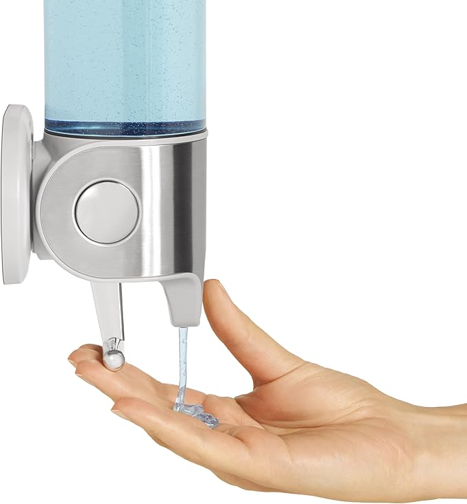 simplehuman Wall Mount Pumps, Single 15 fl. oz. Shampoo & Soap Dispenser, Stainless Steel (Pack of 6)
