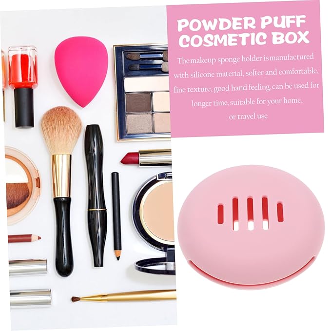 Ipetboom Silicone Makeup Puff Case Portable Makeup Sponge Holder for Travel Compact Powder Puff Storage Box for Women Lightweight and Sturdy Design for Makeup Organization