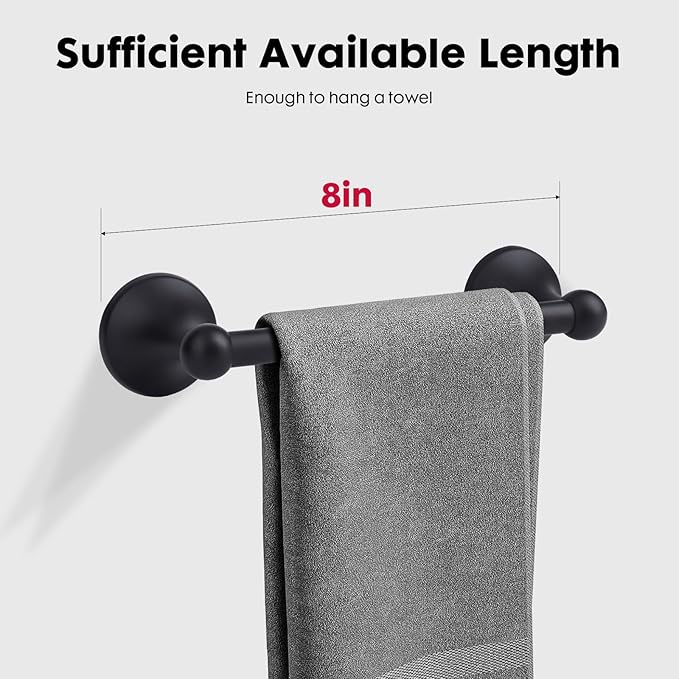Antique Hand Towel Bar 9 Inch Matte Black for Bathroom,Hand Towel Holder,Vintage Bathroom Accessories Towel Ring, Wall Mounted,Towel Hanger for Bathroom