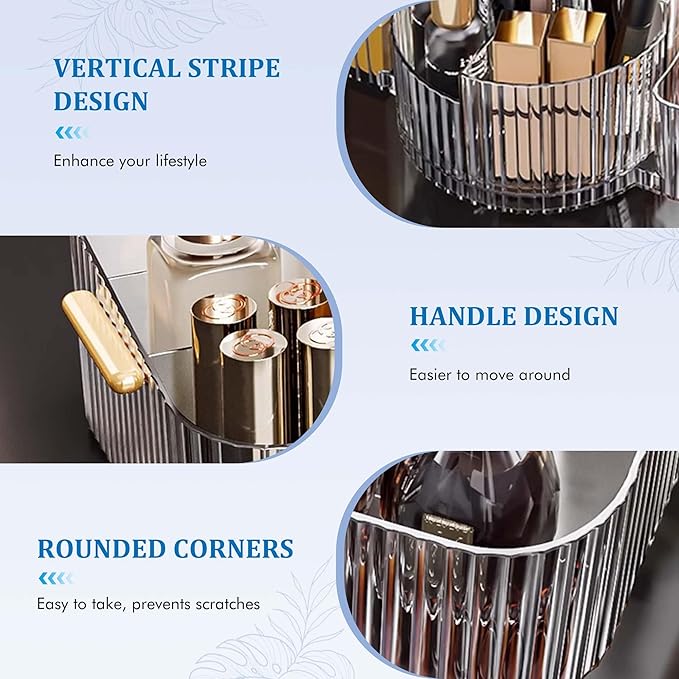 Rotating Perfume Organizer,Cologne Stand,Cologne Organizer for Men,Clear Bathroom Countertop Organizer, Dresser Organizer for Bedroom,Makeup Organizer Countertop with Brush Holder