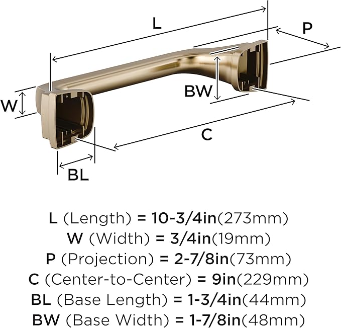 Amerock Revitalize Golden Champagne 9 inch (229mm) Towel Bar, BH36035BBZ