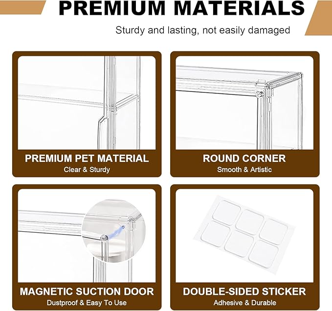 Wall Mount Adhesive Medicine Cabinet,Waterproof Small Bathroom Wall Cabinet with Detachable Partitions,Self Adhesive Farmhouse Storage Cabinet for Smooth Wall Surface and Countertop - Clear