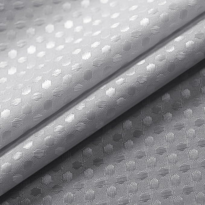 Mrs.Naturall Silver Grey Hotel Style Shower Curtain Small Size Luxury Ombre Waterproof Waffle Cloth Shower Stall Curtains for RV Bathroom Grey and White 36 x 72 Inch L