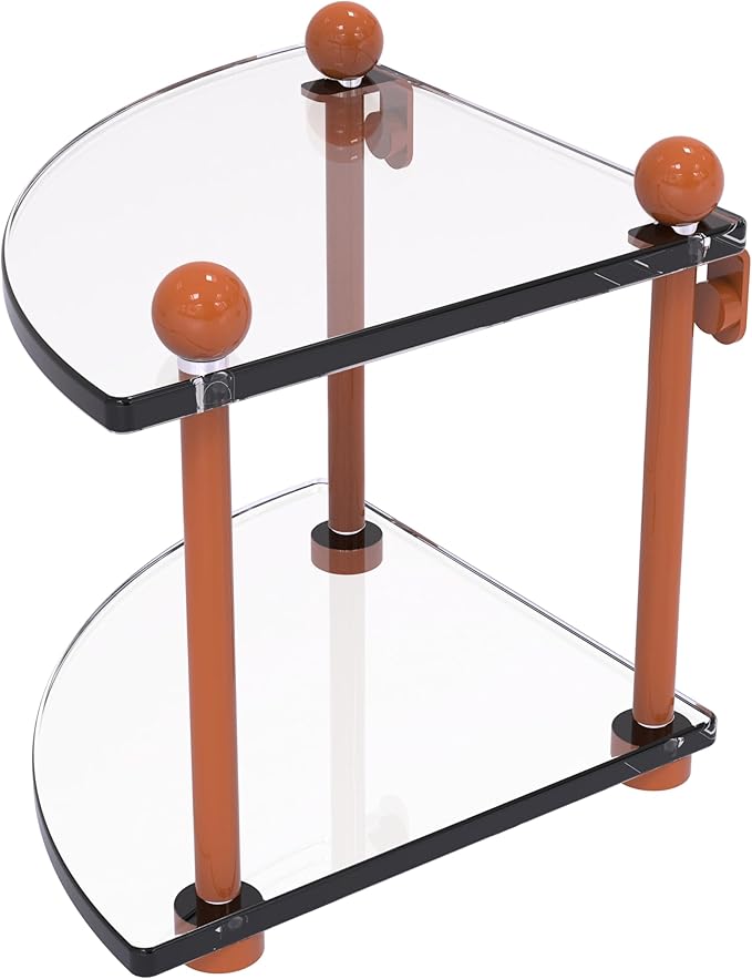 Allied Brass PR-3-ASP Two Tier Corner Glass Shelf, Autumn Sparkle