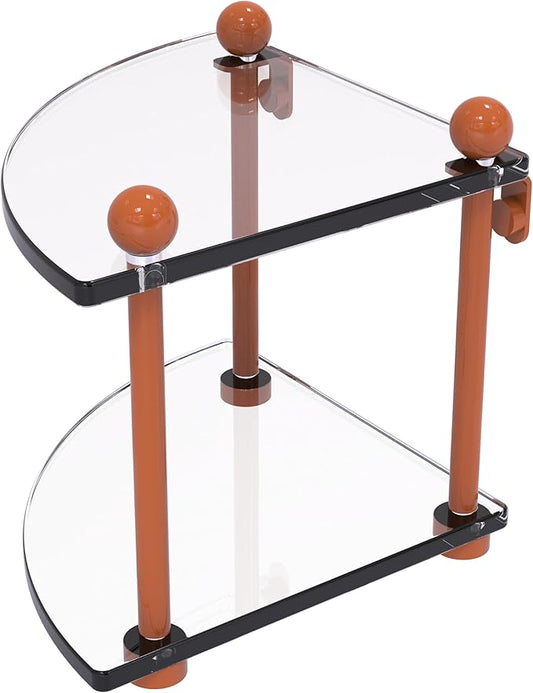 Allied Brass PR-3-ASP Two Tier Corner Glass Shelf, Autumn Sparkle
