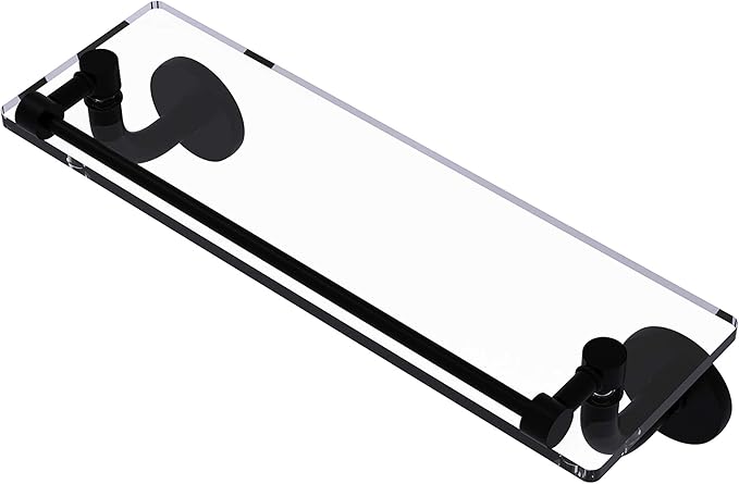 Allied Brass RM-1-16-GAL Remi Collection 16 Inch Vanity Gallery Rail Glass Shelf, Matte Black