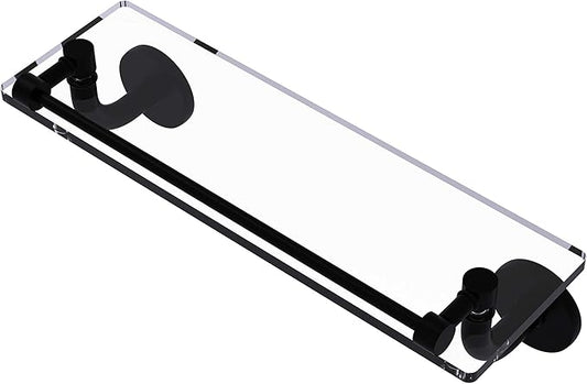Allied Brass RM-1-16-GAL Remi Collection 16 Inch Vanity Gallery Rail Glass Shelf, Matte Black