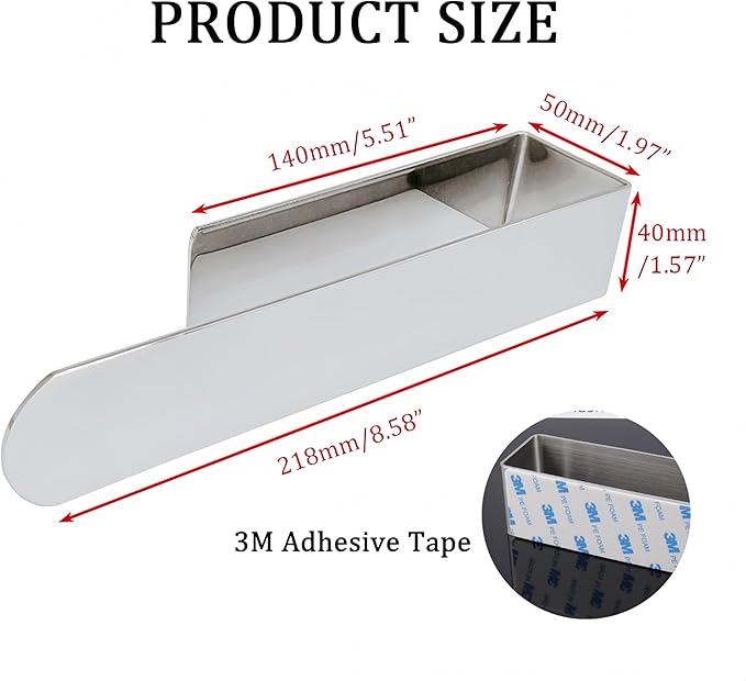SEIDO Hand Towel Holder, Heavy Duty Self Adhesive Towel Bar ?€? No Drill Stick on Wall, SUS 304 Stainless Steel Towel Rack for Small Bathroom, Kitchen, RV, Polished Chrome