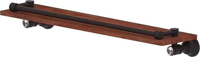 Allied Brass CC-1-22-GAL-IRW Carolina Crystal Collection 22 Inch Gallery Rail Wood Shelf, Oil Rubbed Bronze