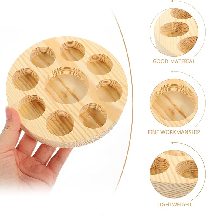 Beaupretty Essential Oil Storage Rack Small Bottle Tray Nail Polish Organizer Wooden Essential Oils Display Holder for Home Salon