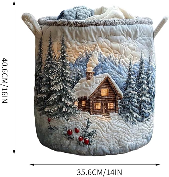 Cute Cat Quilted Laundry Basket with Handles, Boho Floral Fabric Quilted Laundry Basket, Large Soft Collapsible Storage Hamper for Nursery, Bedroom, Bathroom, Clothes & Toy Organization (#04)