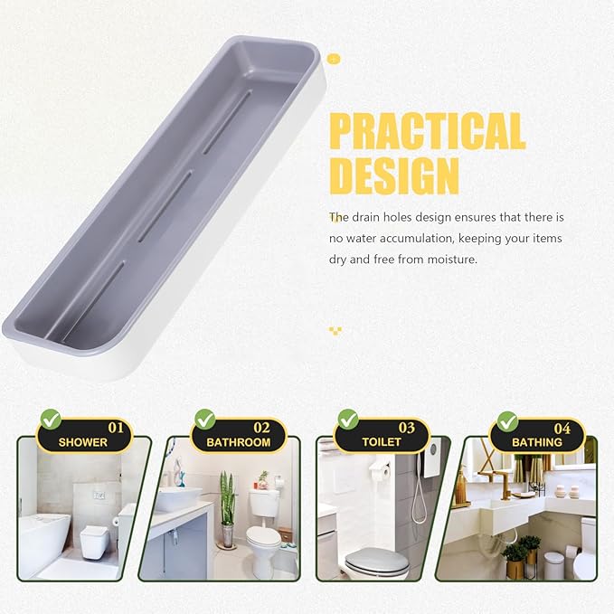 PRETYZOOM 1pc Toilet Shelf Bathroom Organizer Storage Mount No Drill Modern Design