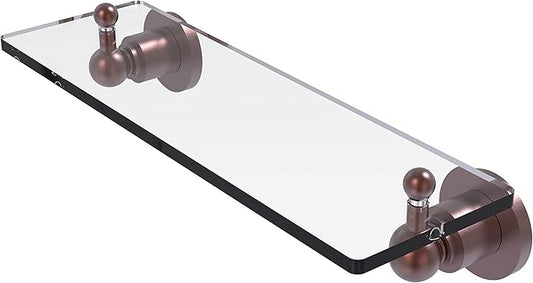 Allied Brass AP-1/16 Astor Place 16 inch Vanity Beveled Edges Glass Shelf, Antique Copper
