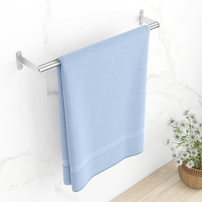 MKO Towel Rod for Bathroom, 16 Inch Heavy Duty Bath Hand Towel Holder Rod, Single Towel Bar Wall Mounted, Brushed Nickel