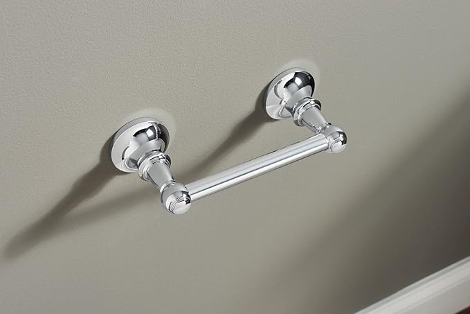 Moen Vale Chrome Double Post Pivoting Toilet Paper Holder, Wall Mounted Toilet Tissue Holder DN4408CH